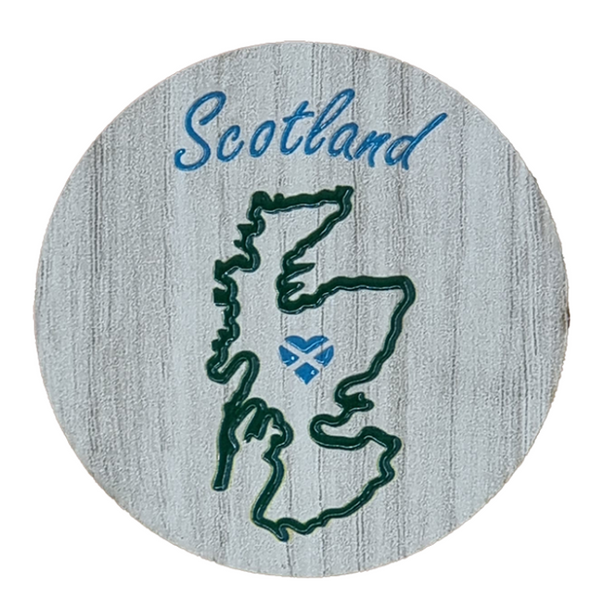 Scotland Map Wooden Magnet