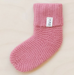 Merino Wool Baby Socks in Rose