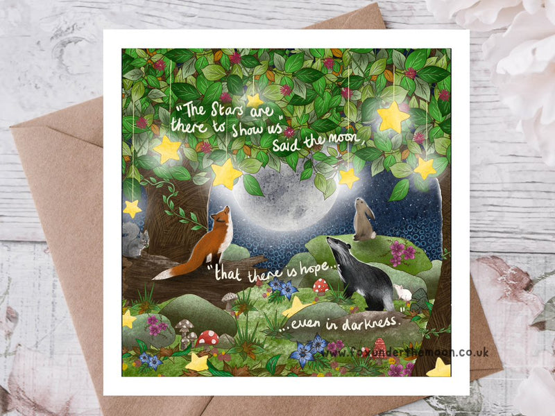 Counting Stars - Fox under the Moon Greetings Card
