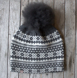 Alpaca Fair Isle Pom Pom Hat by Samantha Holmes