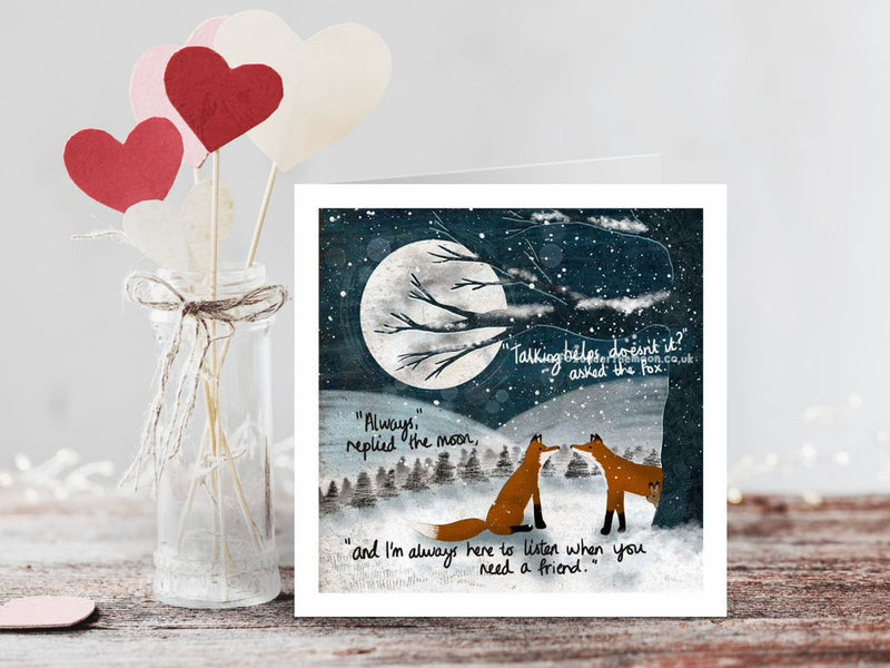 Talking Helps - Fox under the Moon Greetings Card