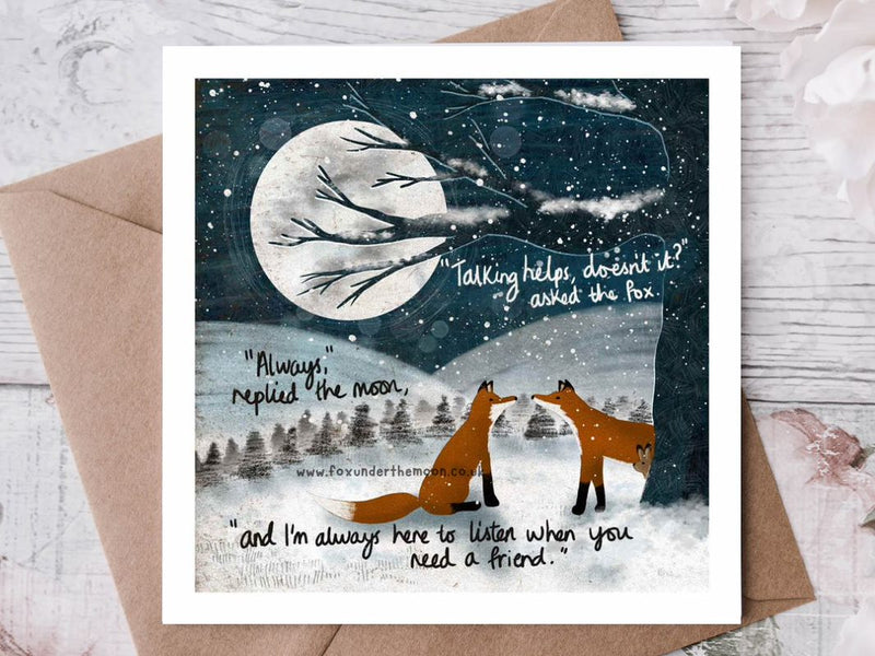 Talking Helps - Fox under the Moon Greetings Card