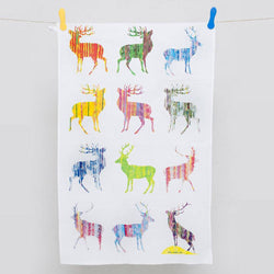 Colourful Stag Tea towel