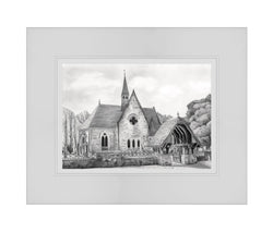 Luss Church Charcoal Print