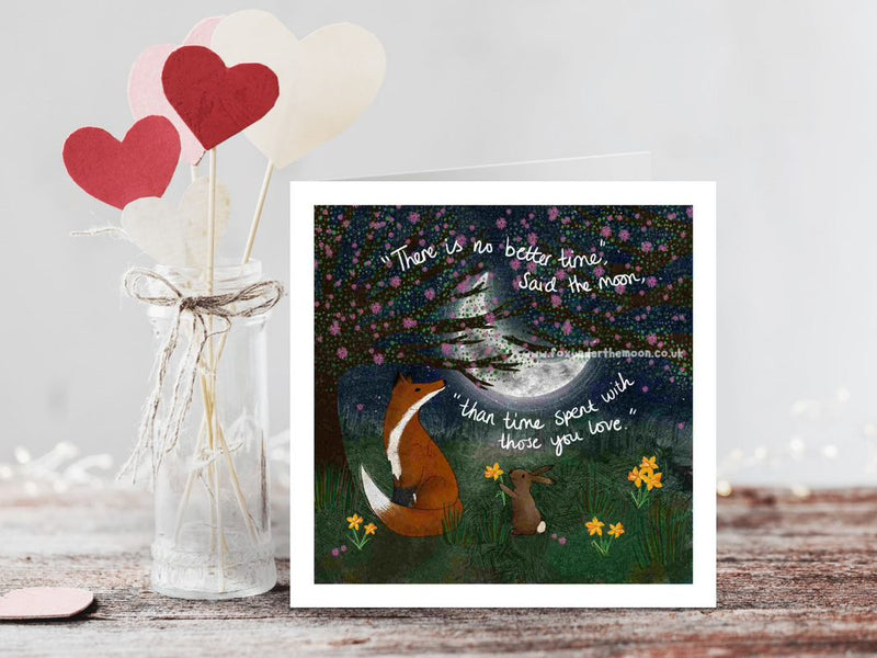 No Better Time - Fox under the Moon Greetings Card