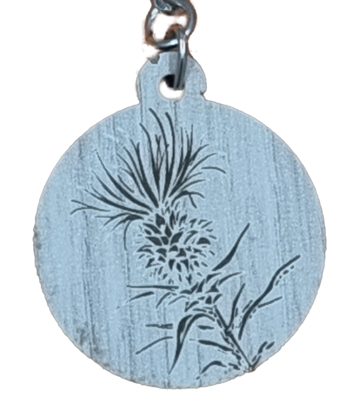 Thistle Wooden Keyring