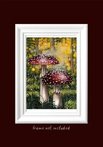 Toadstools of the Shimmering Woods Print