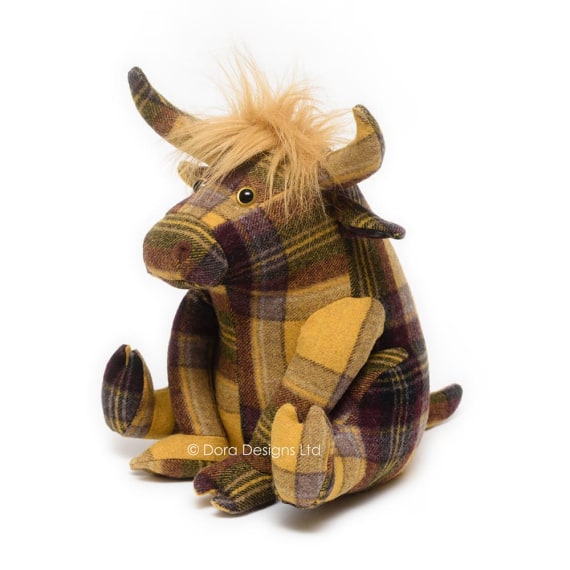 Plaid Highland Cow Doorstop - Luss General Store