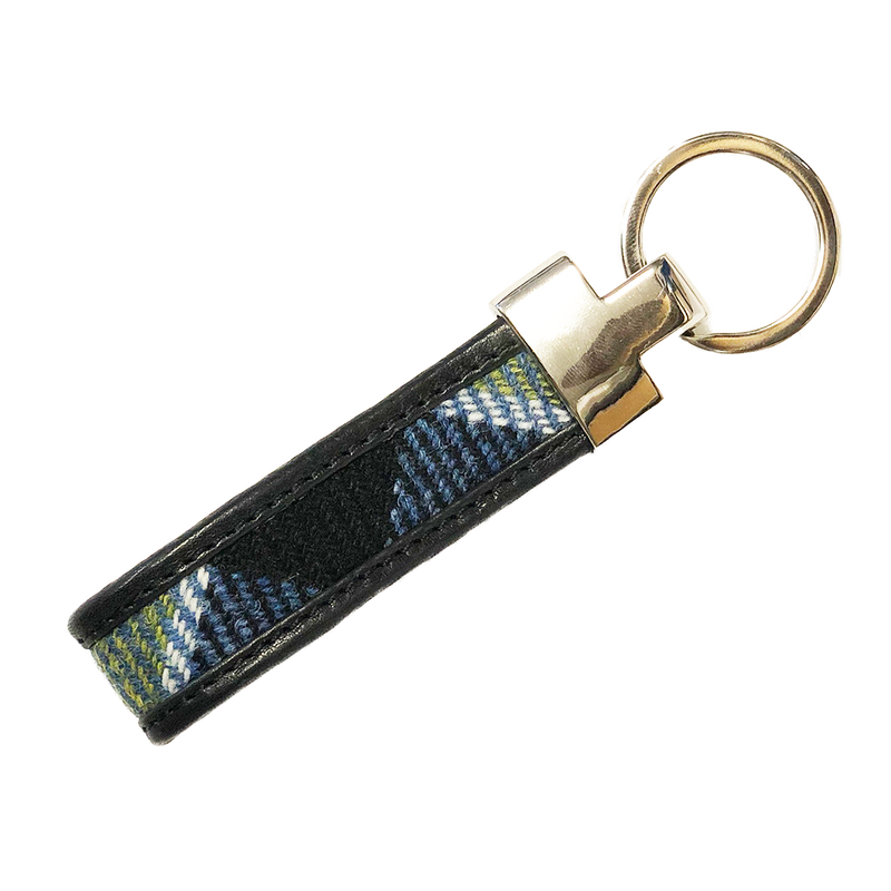Loop Keyring in Ancient Colquhoun Tweed and Leather - Luss General Store