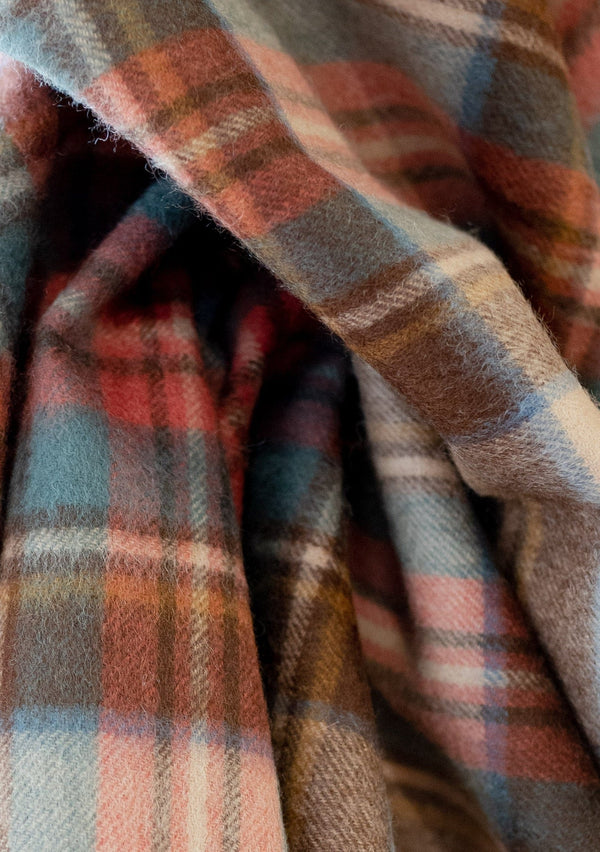 Super Soft Lambswool Baby Blanket in Stewart Dress Antique Tartan