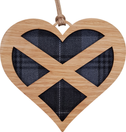 Saltire Heart Hanging Tartan Plaque
