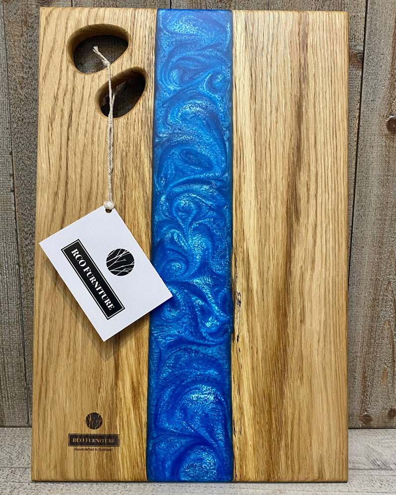 Handcrafted Serving Board with Resin River 45x30cm
