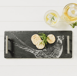 Slate Serving Tray with Etched Pheasant