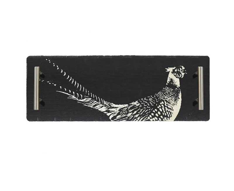 Slate Serving Tray with Etched Pheasant