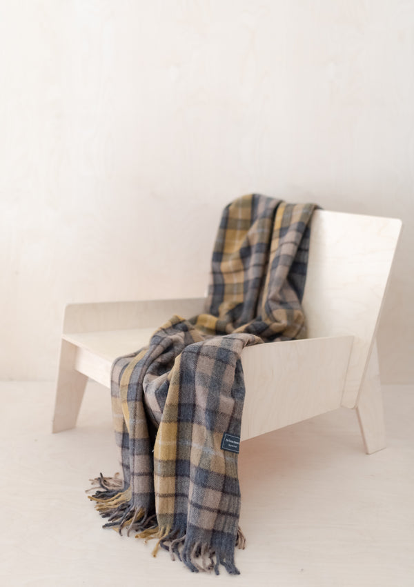 Recycled Wool Blanket in Buchanan Natural Tartan