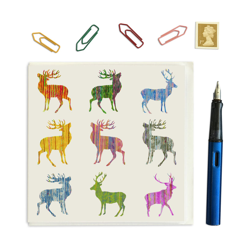 Colourful Multi Stags Design By Chloe Gardner