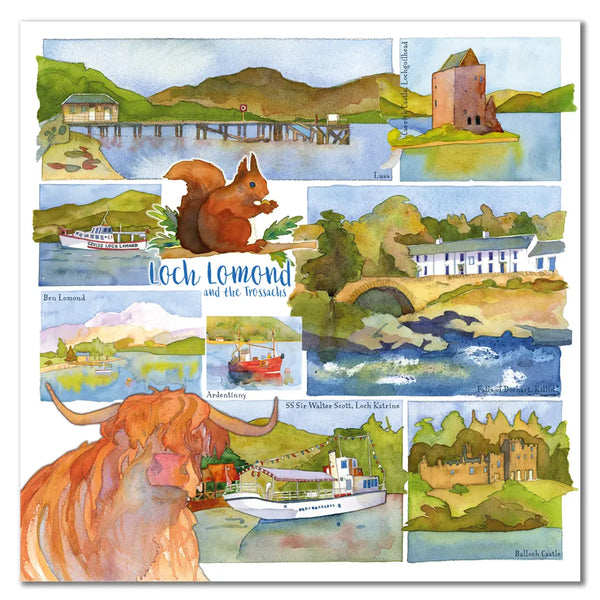 Loch Lomond & The Trossachs Greetings Card by Emma Ball