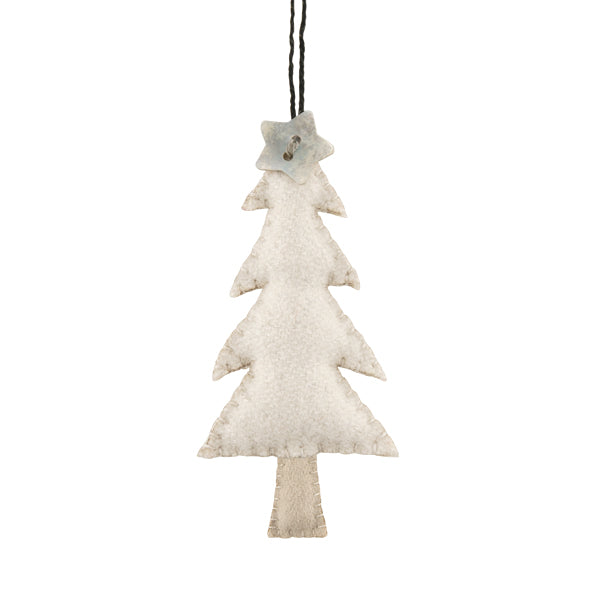 White Felt Tree Decoration - Small