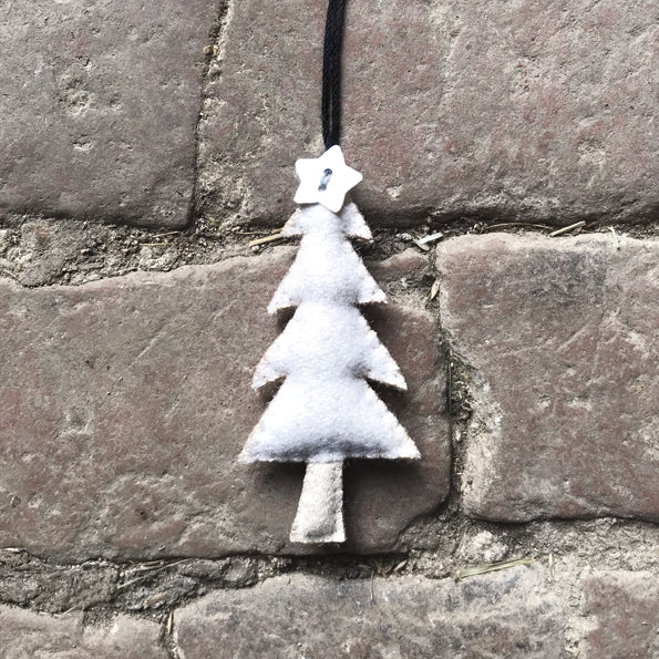 White Felt Tree Decoration - Small