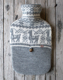 Alpaca Fair Isle Hot Water Bottle by Samantha Holmes