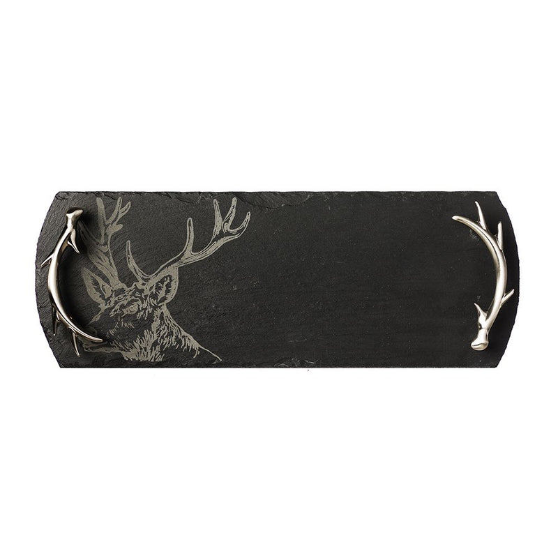 Slate Serving Tray with Etched Stag
