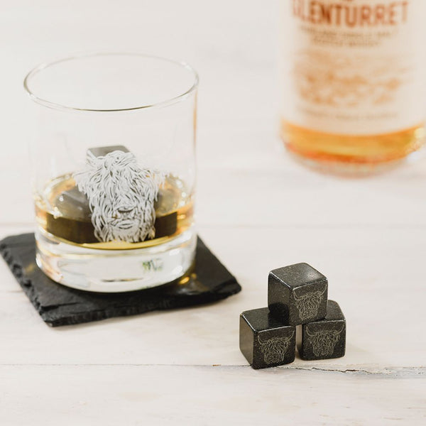 Highland Cow Engraved Whisky Stones - Set of 6