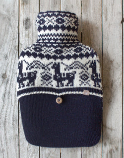 Alpaca Fair Isle Hot Water Bottle by Samantha Holmes