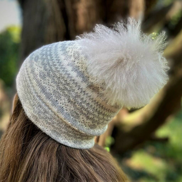 Alpaca Fair Isle Pom Pom Hat by Samantha Holmes