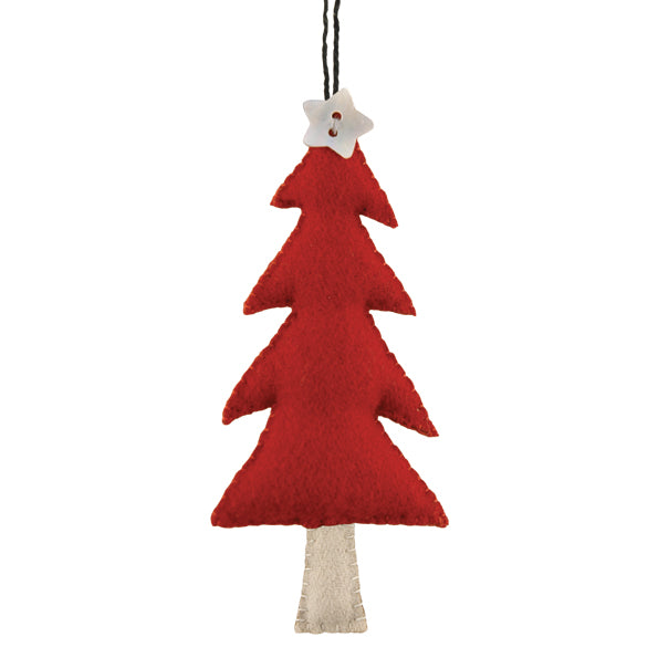 Red Felt Tree Decoration - Medium