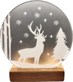 Christmas Stag Moments Etched Tea Light Holder